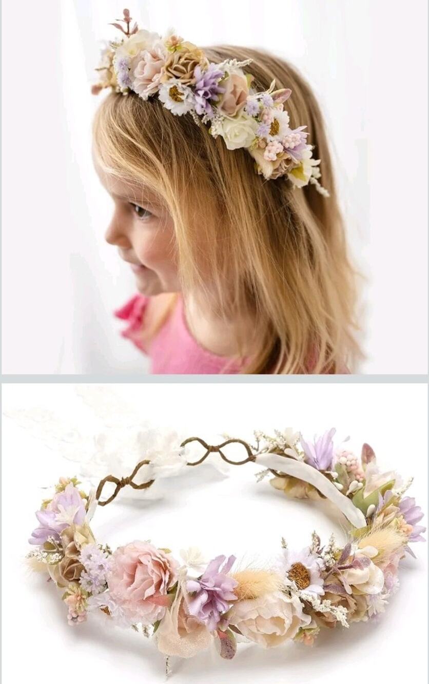 Flower Girl Flower Crown Headpiece,2-10 Years Girls